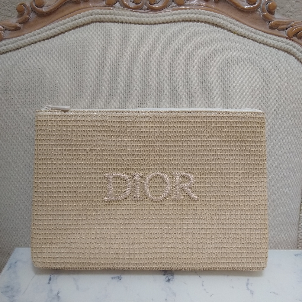 DIOR Raffia Summer Pouch Clutch Bag